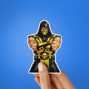 Masked Warrior Fighter Glitter Sticker - Glitter Stickers | STICK IT UP