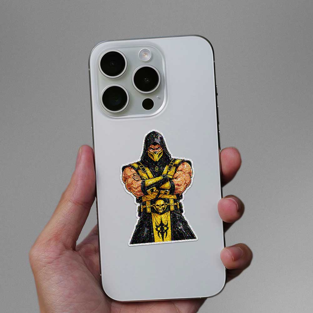 Masked Warrior Fighter Glitter Sticker - Glitter Stickers | STICK IT UP