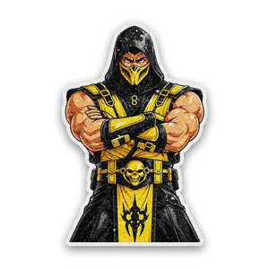Masked Warrior Fighter Glitter Sticker - Glitter Stickers | STICK IT UP