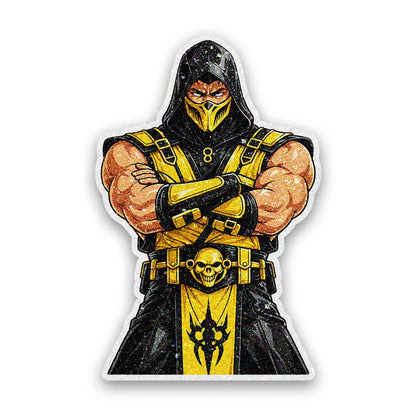Masked Warrior Fighter Glitter Sticker - Glitter Stickers | STICK IT UP
