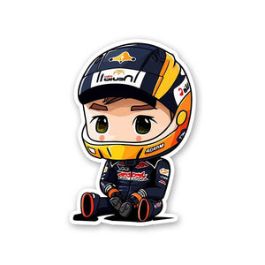 Max Verstappen Chibi Sticker waterproof vinyl decal for laptop, bike, car & bottle