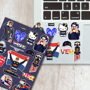 Max Verstappen Sticker Sheet waterproof vinyl decal for laptop, bike, car & bottle