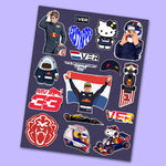Max Verstappen Sticker Sheet waterproof vinyl decal for laptop, bike, car & bottle