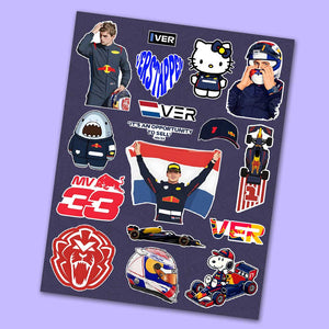 Max Verstappen Sticker Sheet waterproof vinyl decal for laptop, bike, car & bottle