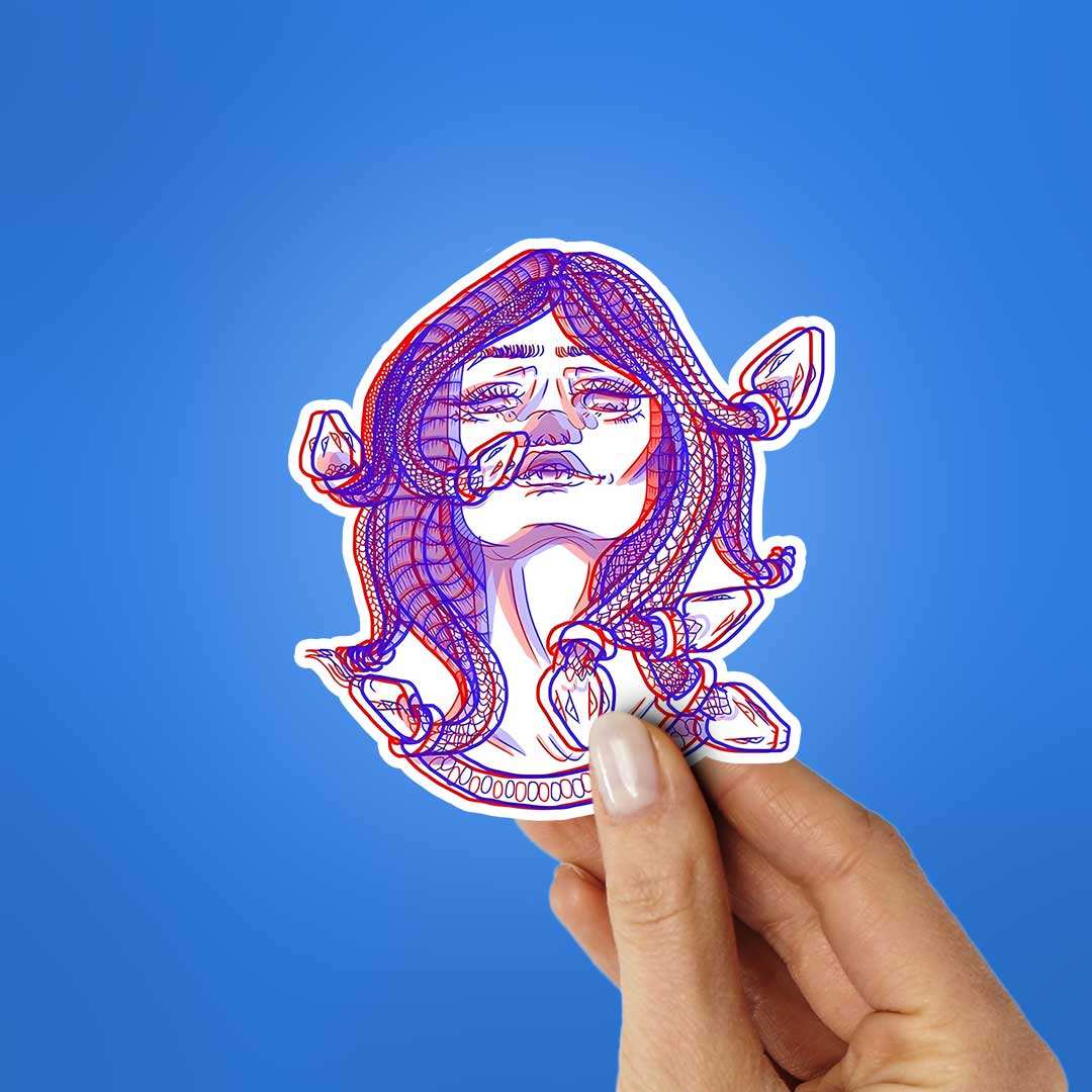 Medusa Sticker waterproof vinyl decal for laptop, bike, car & bottle