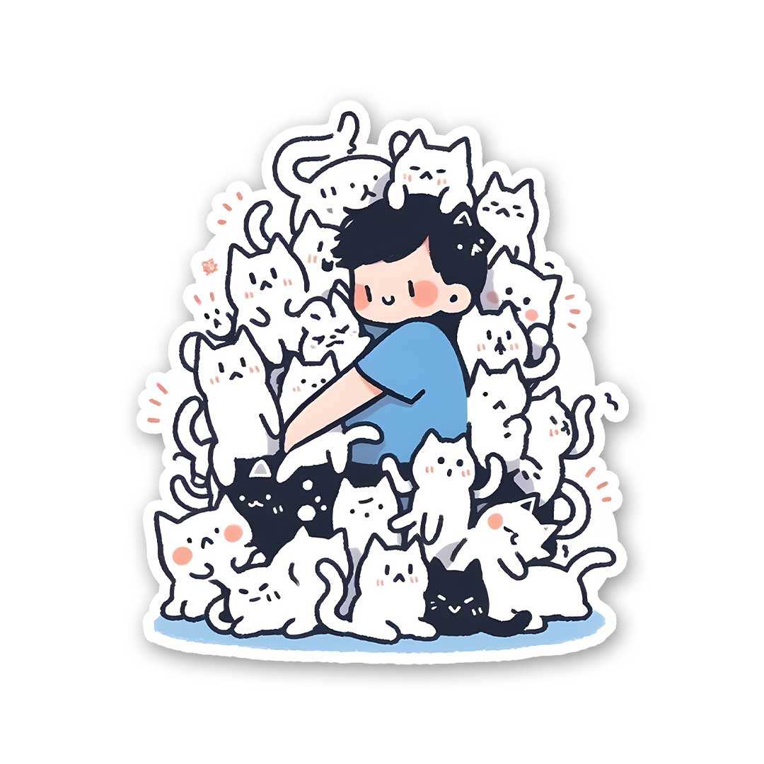 Meow Mountain Sticker waterproof vinyl decal for laptop, bike, car & bottle