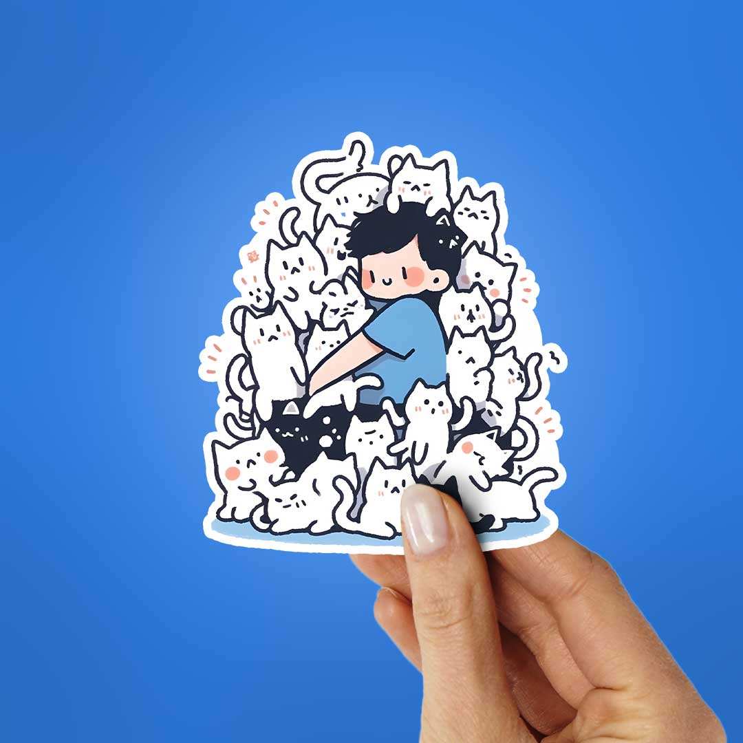 Meow Mountain Sticker waterproof vinyl decal for laptop, bike, car & bottle