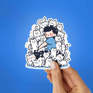 Meow Mountain Sticker waterproof vinyl decal for laptop, bike, car & bottle