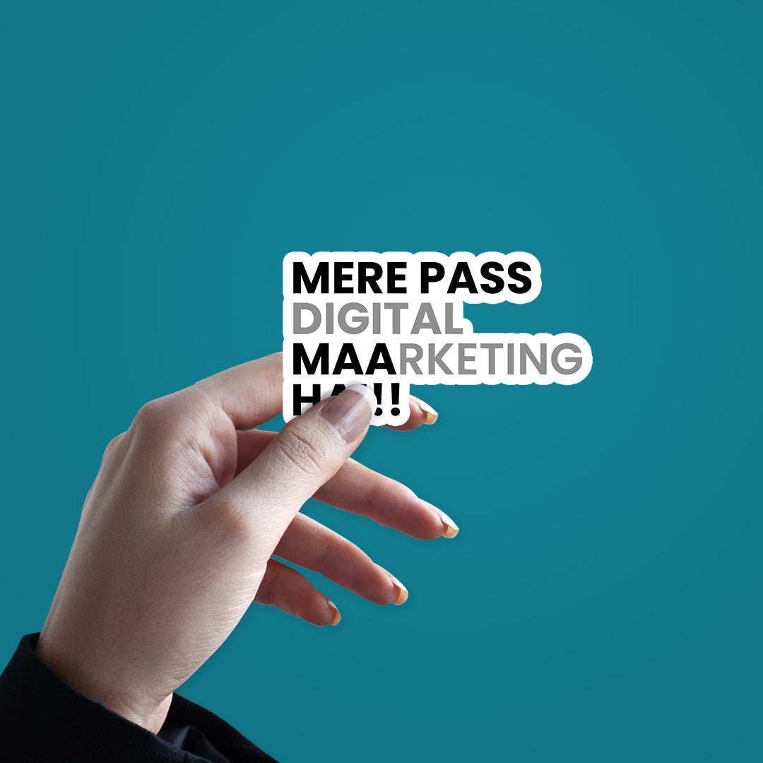 Mere Pass Maa Hai Sticker waterproof vinyl decal for laptop, bike, car & bottle