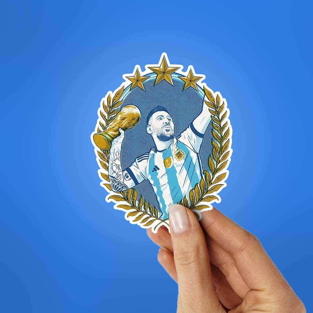 Messi Argentina Win Sticker waterproof vinyl decal for laptop, bike, car & bottle