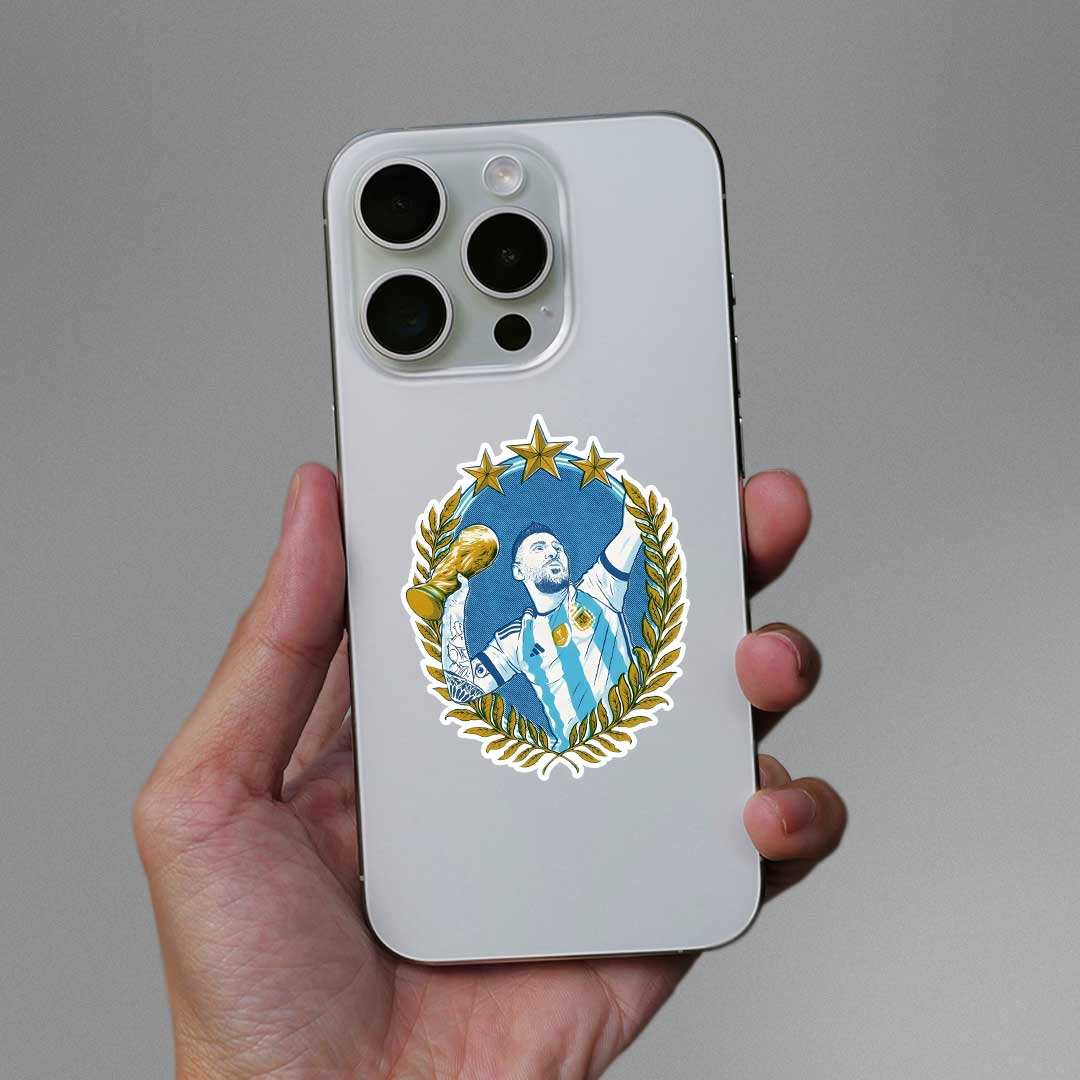 Messi Argentina Win Sticker waterproof vinyl decal for laptop, bike, car & bottle