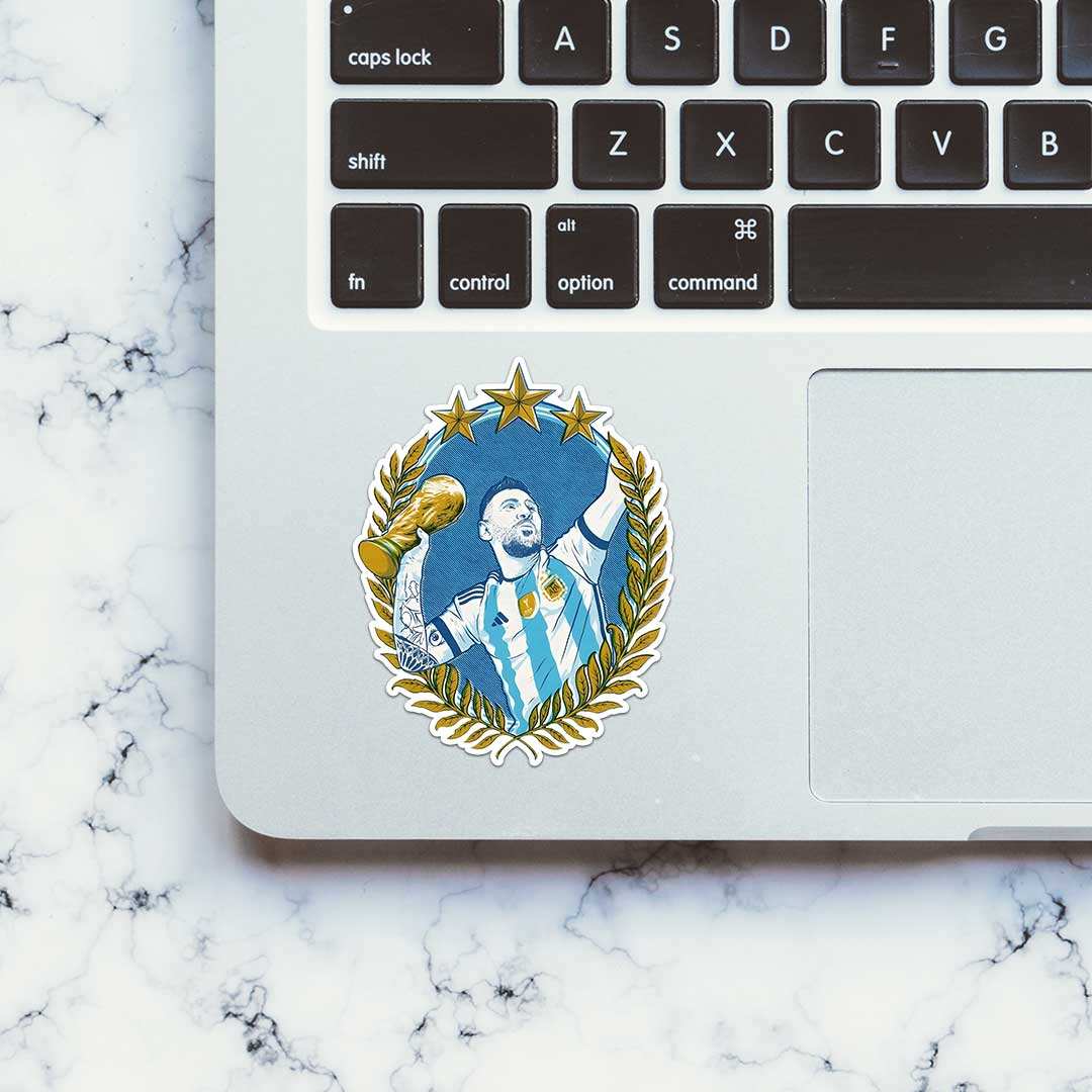 Messi Argentina Win Sticker waterproof vinyl decal for laptop, bike, car & bottle