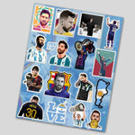 Messi mini sticker sheet waterproof vinyl decal for laptop, bike, car & bottle