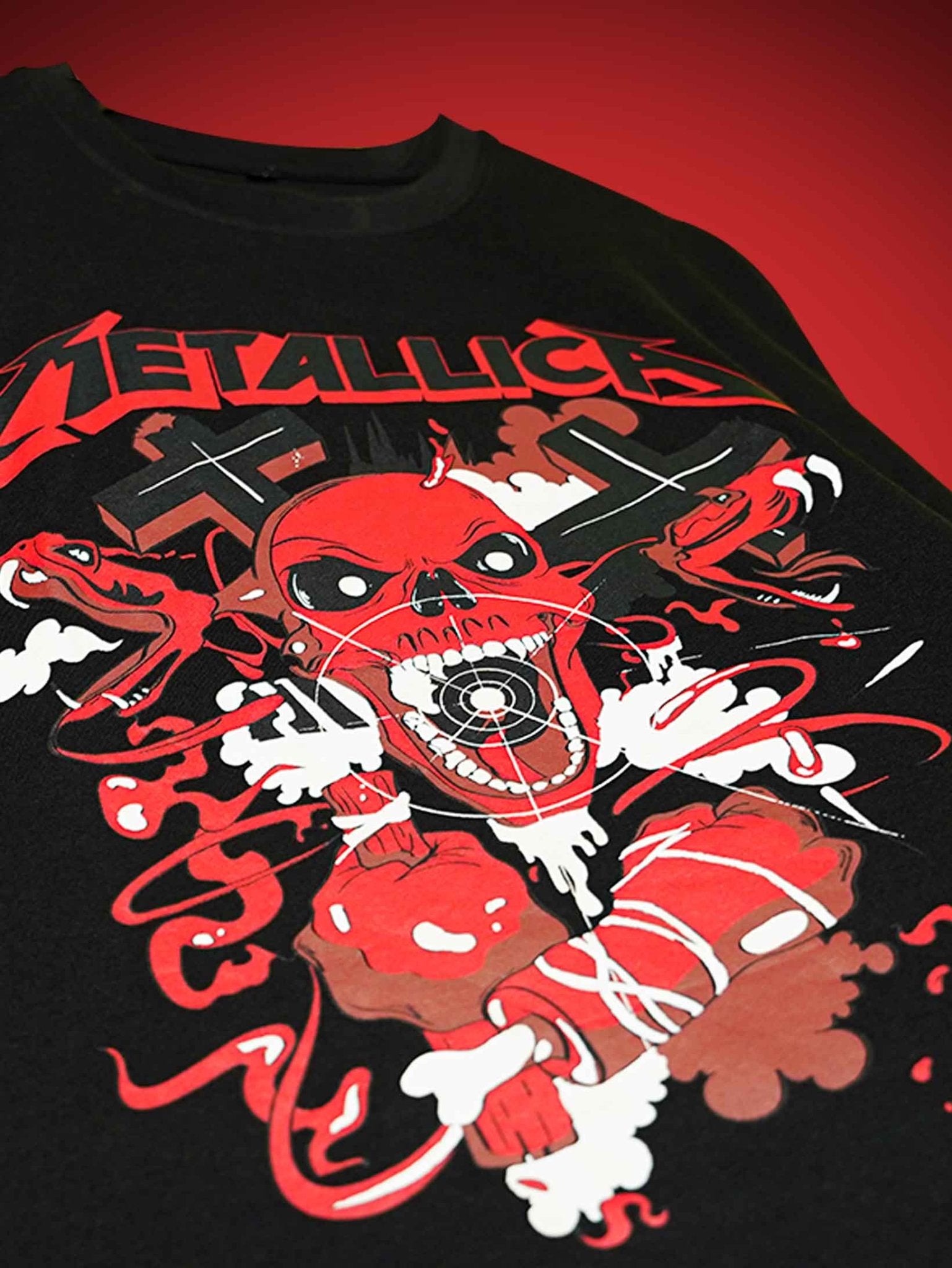 METALLICA OVERSIZED T - SHIRT waterproof vinyl decal for laptop, bike, car & bottle