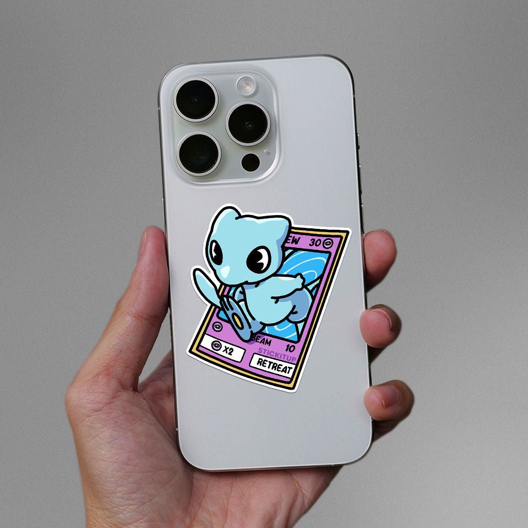 Mew Card Sticker waterproof vinyl decal for laptop, bike, car & bottle