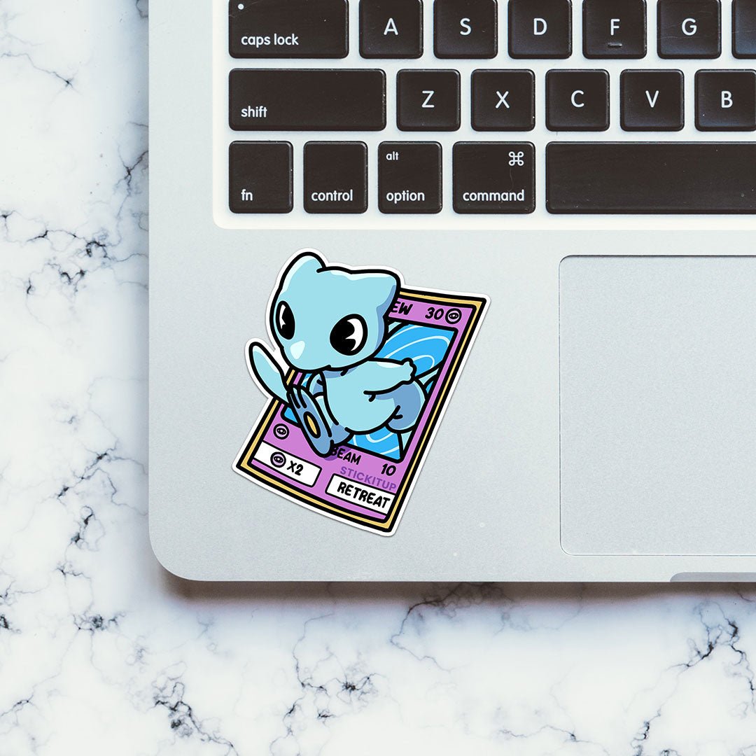 Mew Card Sticker waterproof vinyl decal for laptop, bike, car & bottle