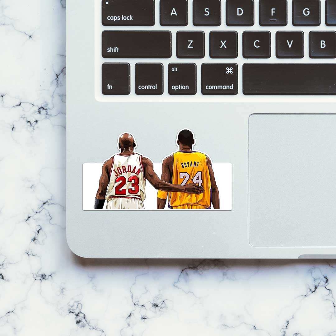 Michael Jordan & Kobe Bryant Sticker waterproof vinyl decal for laptop, bike, car & bottle