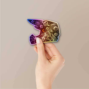 Midnight Helmet Holographic Sticker waterproof vinyl decal for laptop, bike, car & bottle