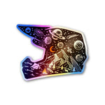 Midnight Helmet Holographic Sticker waterproof vinyl decal for laptop, bike, car & bottle