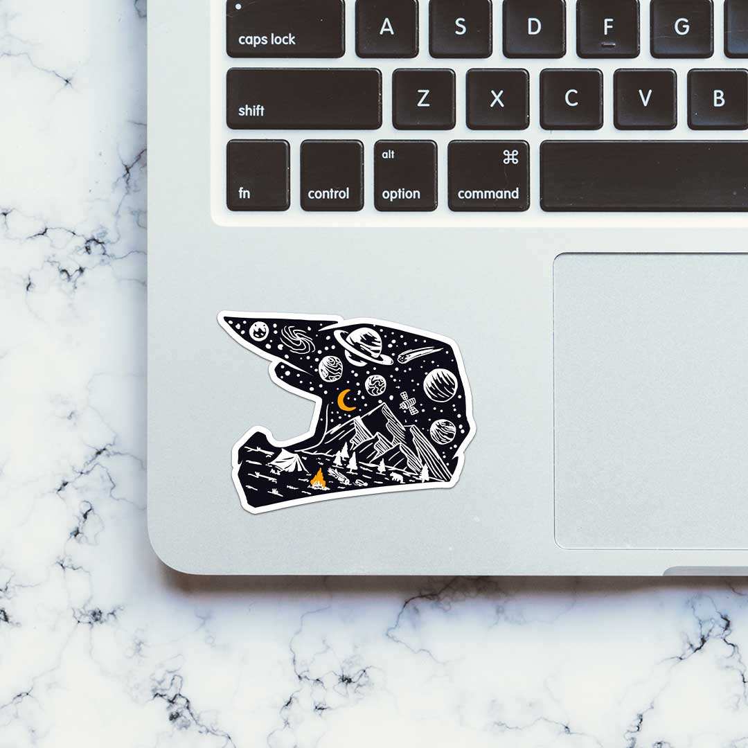 Midnight Helmet Sticker waterproof vinyl decal for laptop, bike, car & bottle