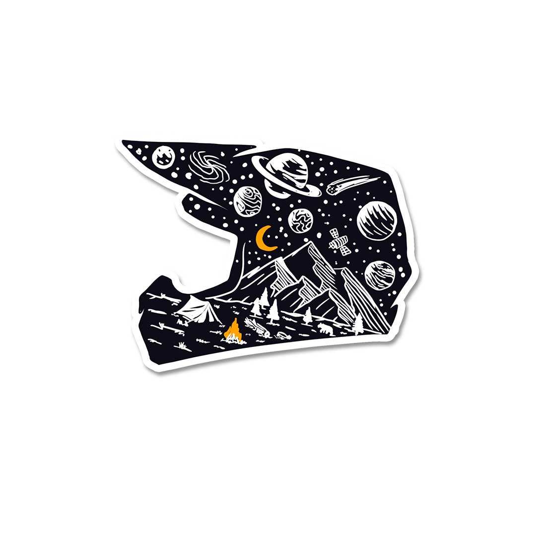 Midnight Helmet Sticker waterproof vinyl decal for laptop, bike, car & bottle