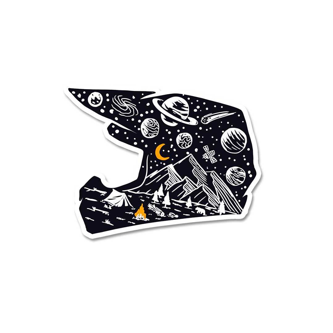Midnight Helmet Sticker waterproof vinyl decal for laptop, bike, car & bottle