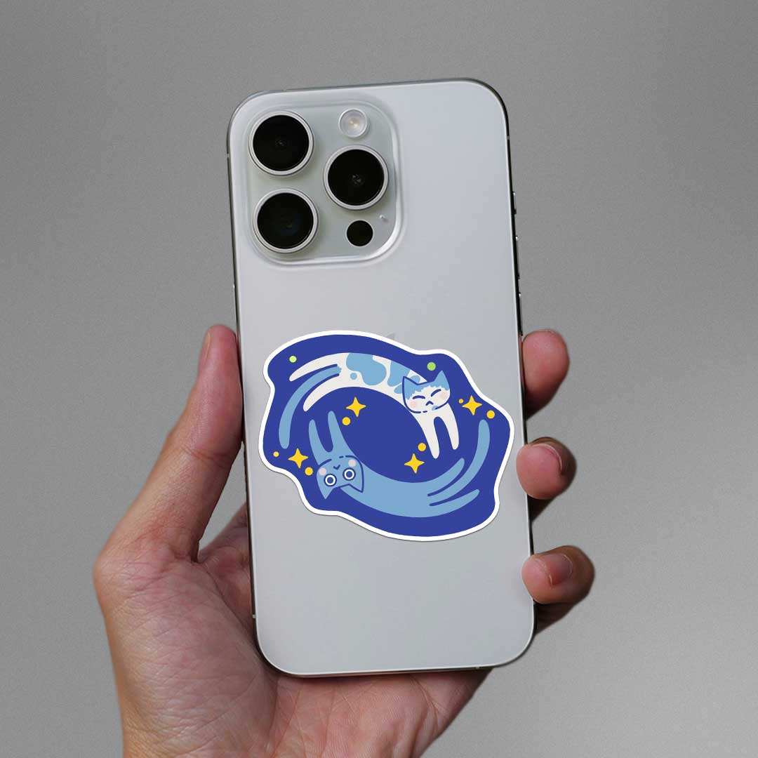 Milky Way Meow Sticker waterproof vinyl decal for laptop, bike, car & bottle