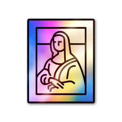 Mona Lisa Holographic Sticker waterproof vinyl decal for laptop, bike, car & bottle