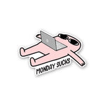 Monday Sucks Sticker waterproof vinyl decal for laptop, bike, car & bottle