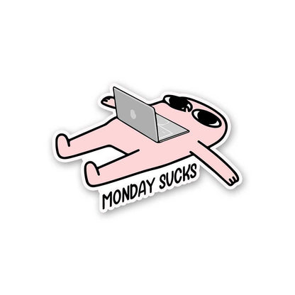 Monday Sucks Sticker waterproof vinyl decal for laptop, bike, car & bottle
