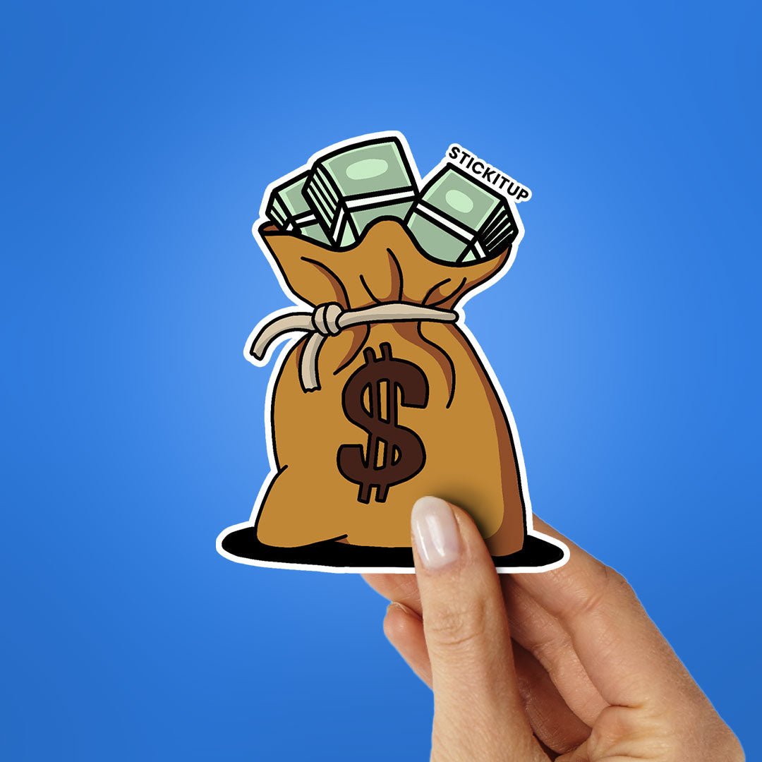 Money Bag Sticker waterproof vinyl decal for laptop, bike, car & bottle