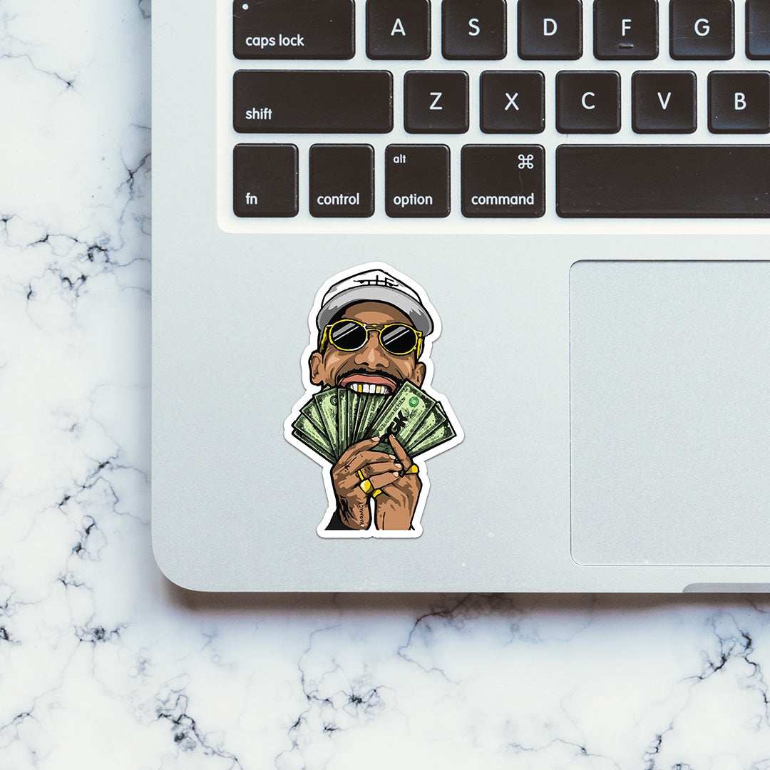 Money in Mouth Sticker waterproof vinyl decal for laptop, bike, car & bottle