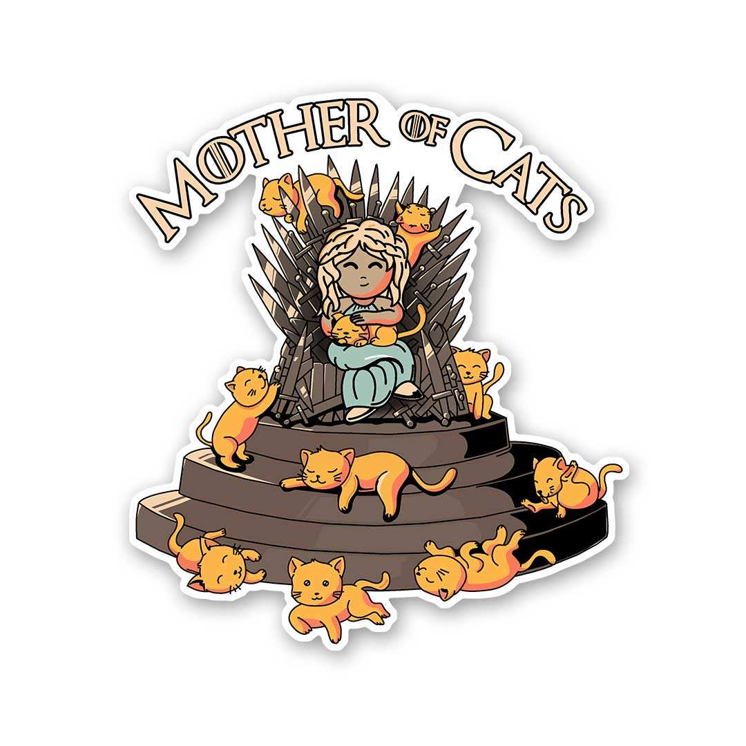 Mother Of Cats Sticker waterproof vinyl decal for laptop, bike, car & bottle