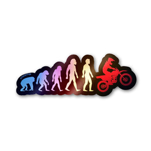 Moto Evolution Holographic Stickers waterproof vinyl decal for laptop, bike, car & bottle