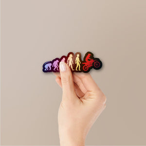 Moto Evolution Holographic Stickers waterproof vinyl decal for laptop, bike, car & bottle