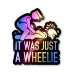 Motorbike Wheelie Holographic Stickers - Holographic stickers | STICK IT UP