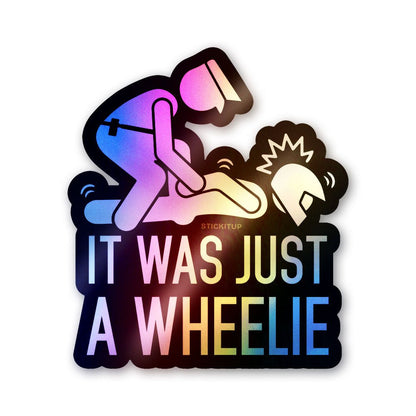 Motorbike Wheelie Holographic Stickers - Holographic stickers | STICK IT UP