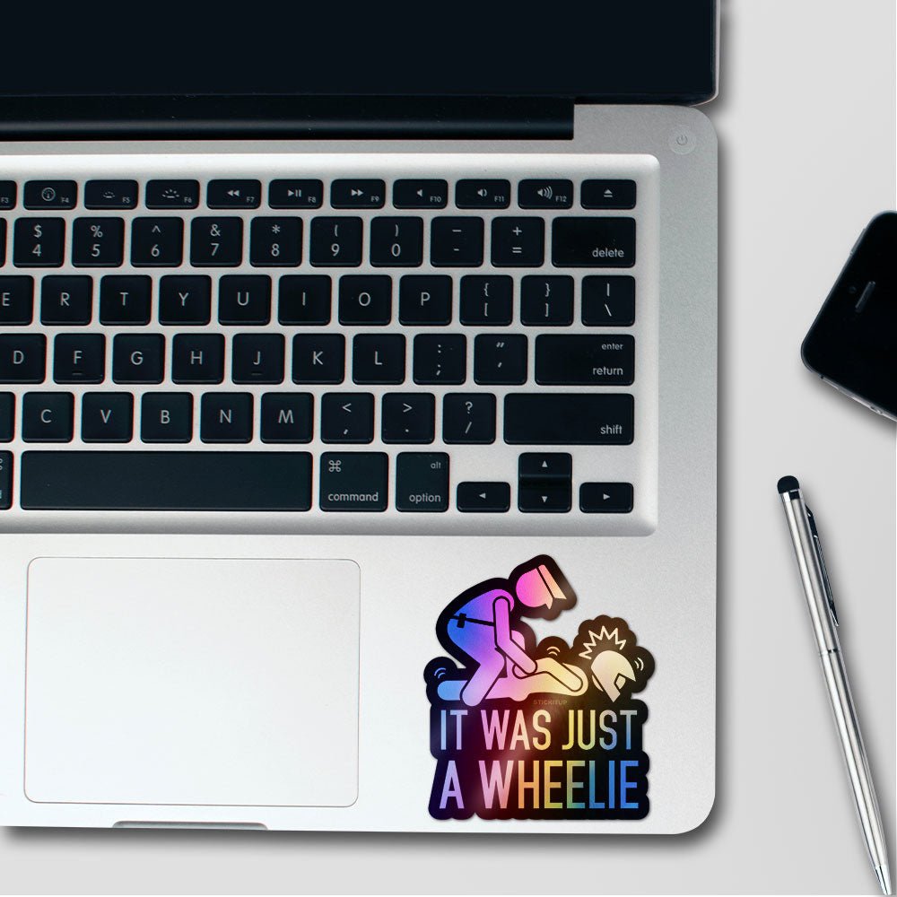 Motorbike Wheelie Holographic Stickers - Holographic stickers | STICK IT UP