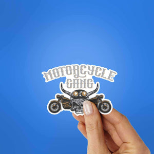 Motorcycle Gang Sticker waterproof vinyl decal for laptop, bike, car & bottle