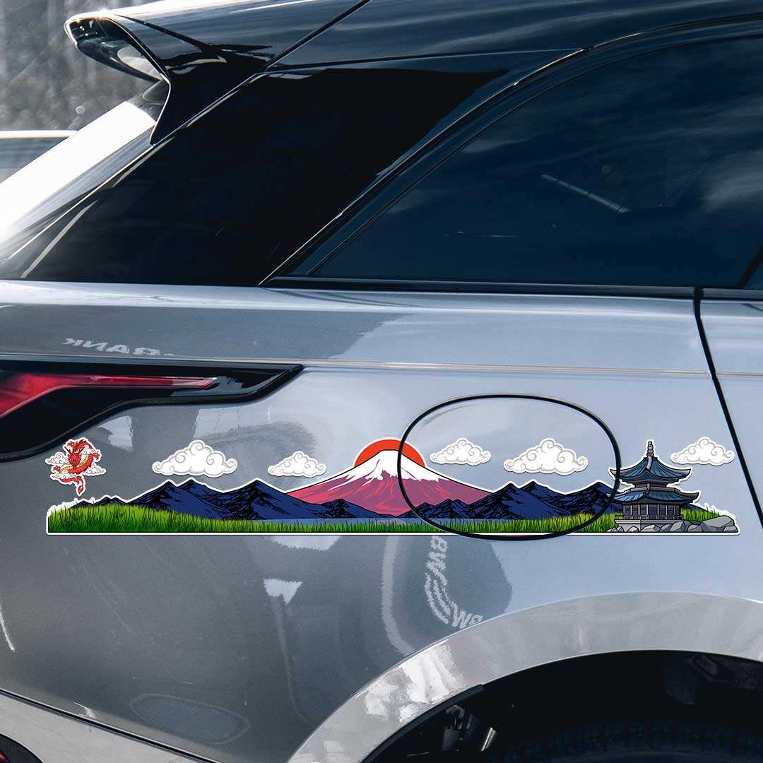 Mount Fuji Infinity Sticker waterproof vinyl decal for laptop, bike, car & bottle