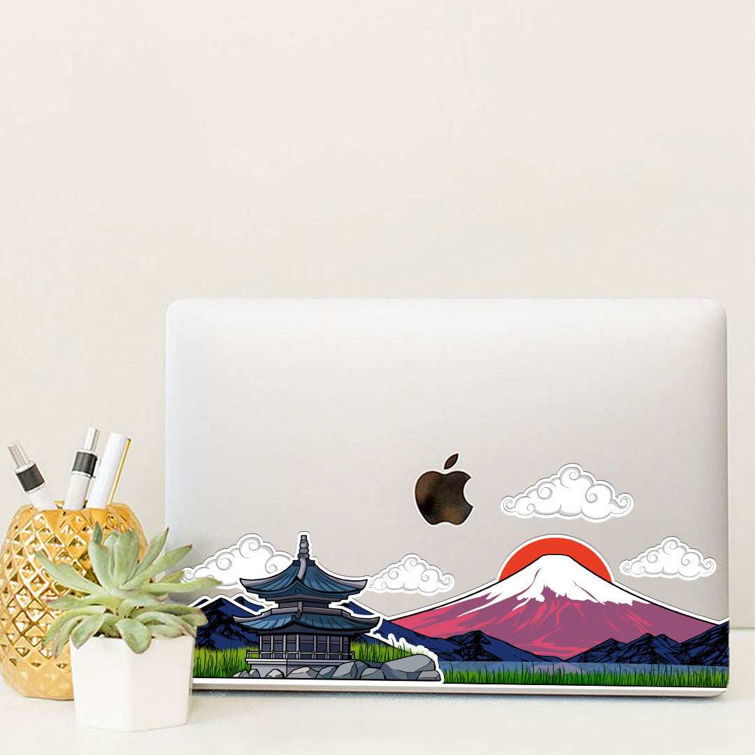 Mount Fuji Infinity Sticker waterproof vinyl decal for laptop, bike, car & bottle