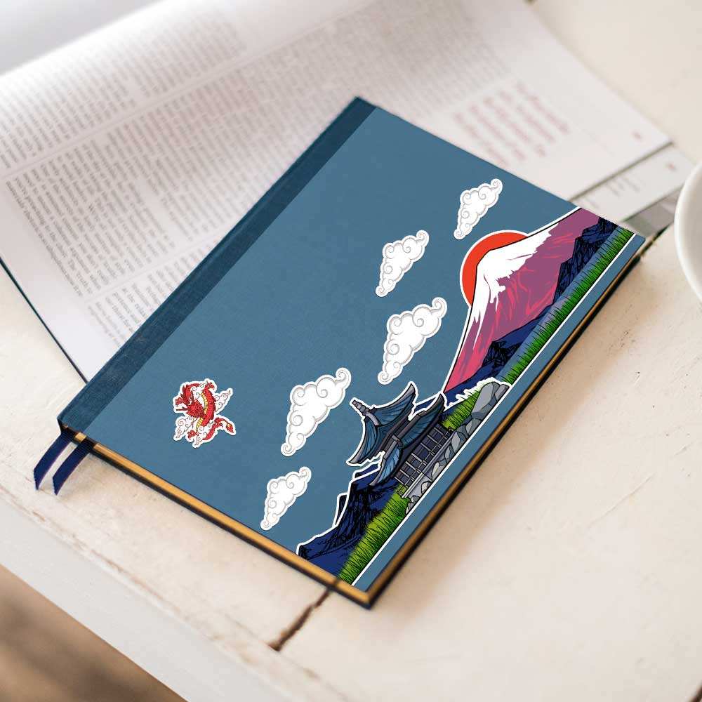 Mount Fuji Infinity Sticker waterproof vinyl decal for laptop, bike, car & bottle