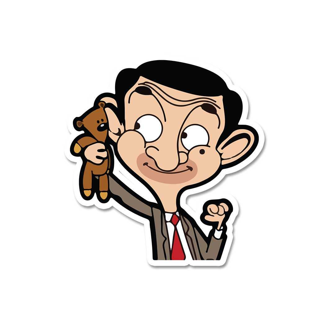 Mr. Bean Sticker waterproof vinyl decal for laptop, bike, car & bottle