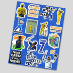 M.S.Dhoni mini sticker sheet waterproof vinyl decal for laptop, bike, car & bottle