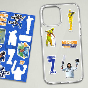 M.S.Dhoni mini sticker sheet waterproof vinyl decal for laptop, bike, car & bottle