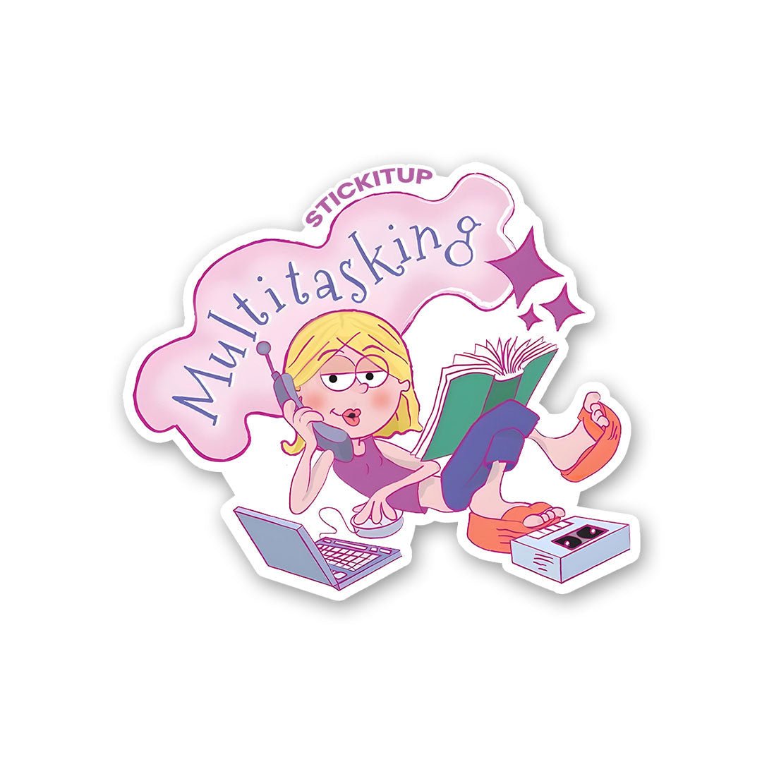MULTITASKING Sticker waterproof vinyl decal for laptop, bike, car & bottle