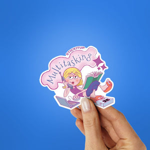 MULTITASKING Sticker waterproof vinyl decal for laptop, bike, car & bottle
