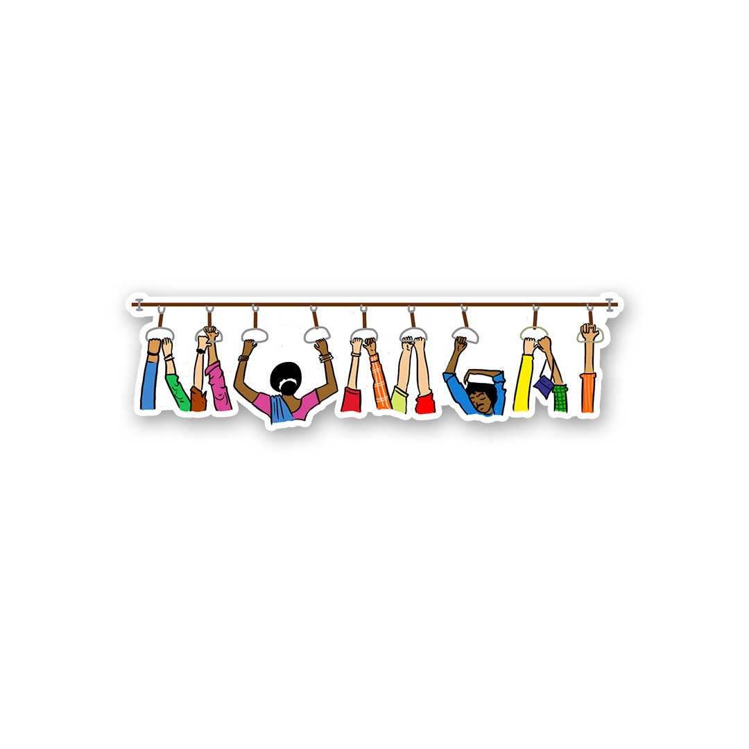 Mumbai Rush Sticker waterproof vinyl decal for laptop, bike, car & bottle