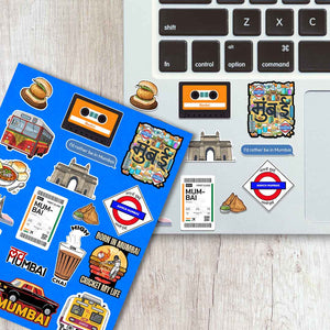 Mumbai Sticker Sheet waterproof vinyl decal for laptop, bike, car & bottle