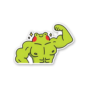 Muscle Frog Sticker waterproof vinyl decal for laptop, bike, car & bottle